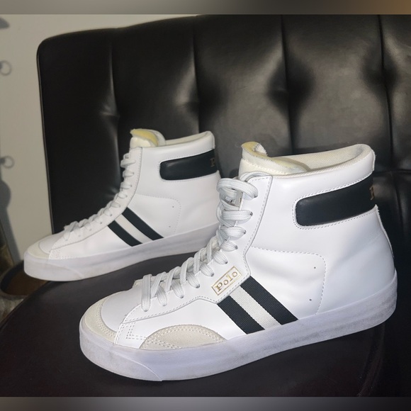 Polo Ralph Lauren Court Gervin Vulc Mid Top Leather Sneaker men’s size 10 - Picture 6 of 12